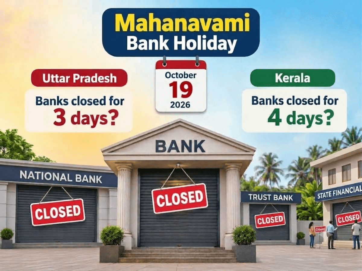 Uttar Pradesh, Kerala bank holiday for Mahanavami on October 19, 2026: Banks in UP to remain closed for 3 days; in Kerala, for 4 days