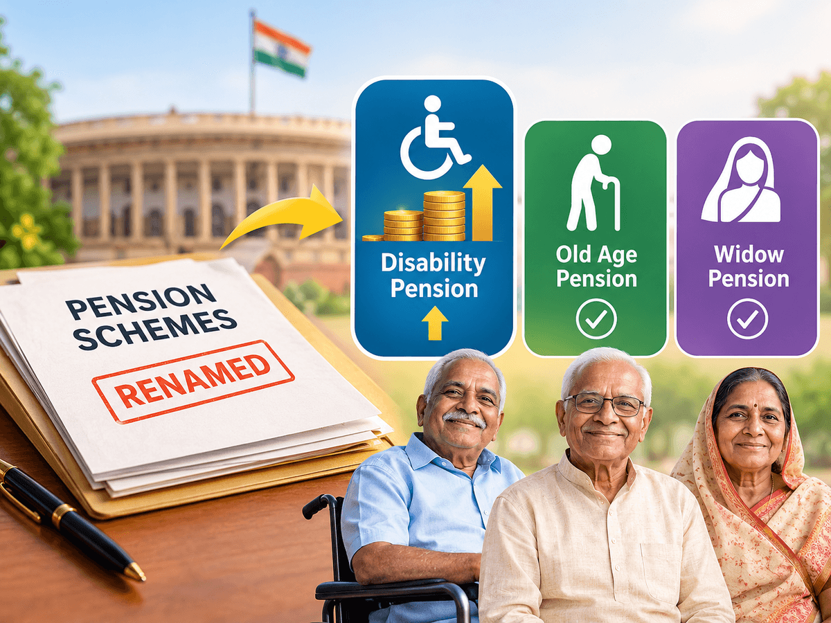 Government renames prominent pension schemes: Increase disability pension amount; continues old aged and widow pensions