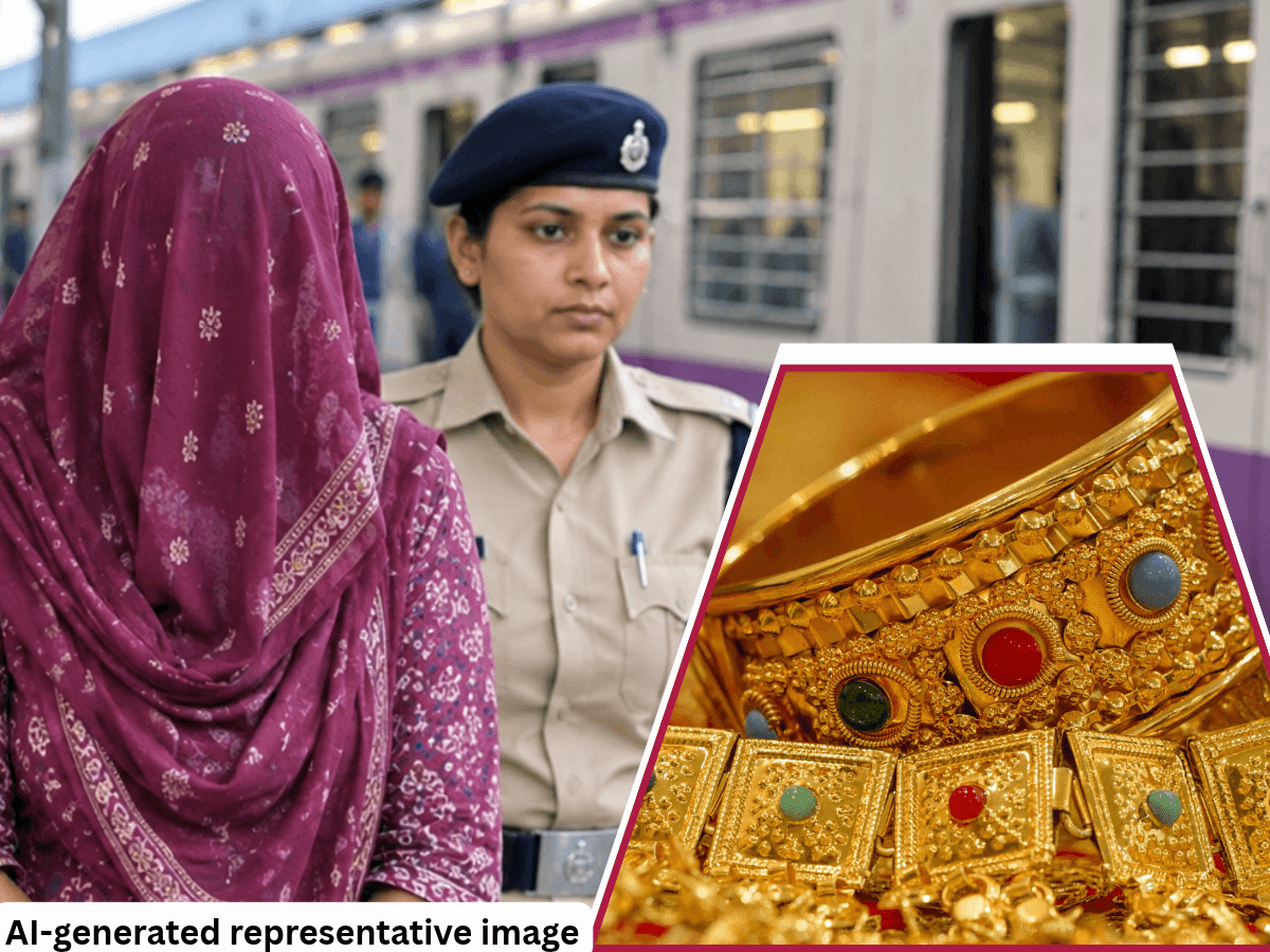 Rs 14.38 lakh worth of gold recovered from this woman who was stealing jewellery from Mumbai local train passengers; how police caught her