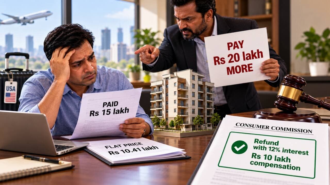 He paid Rs 15 lakh for Rs 10 lakh flat; builder demanded Rs 20 lakh more, buyer wins case